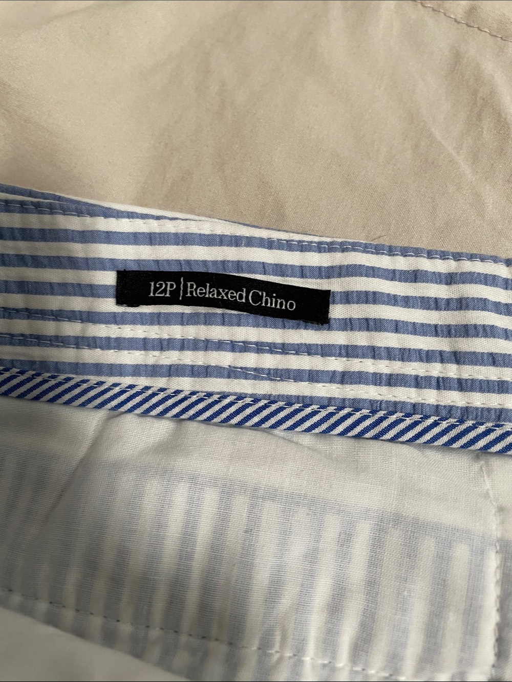 NWT Talbots Blue and White Striped Cropped Pants, Size 12P - Picture 3 of 6